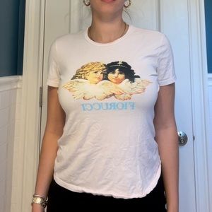 Fiorucci baby pink printed tee in a size small.